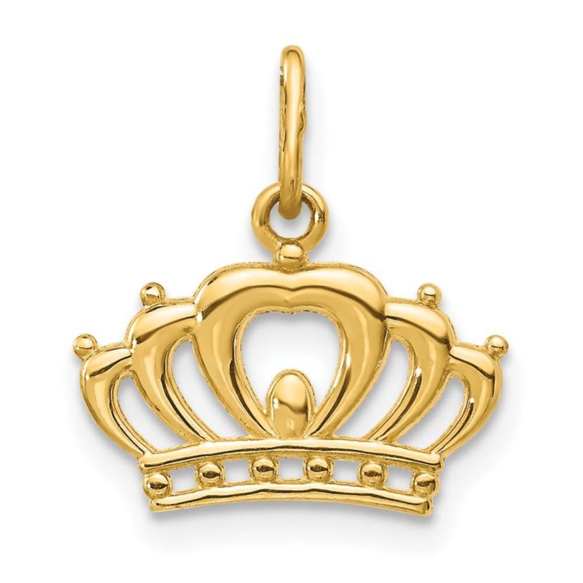 14K Yellow Gold Crown Charm