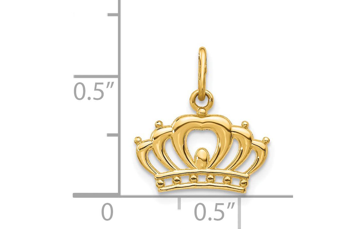 14K Yellow Gold Crown Charm