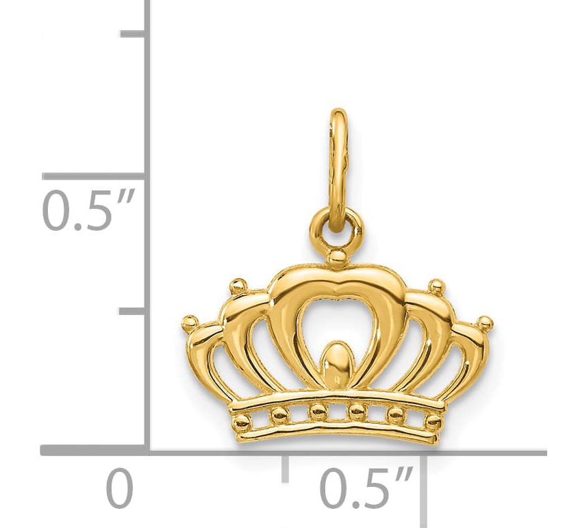 14K Yellow Gold Crown Charm