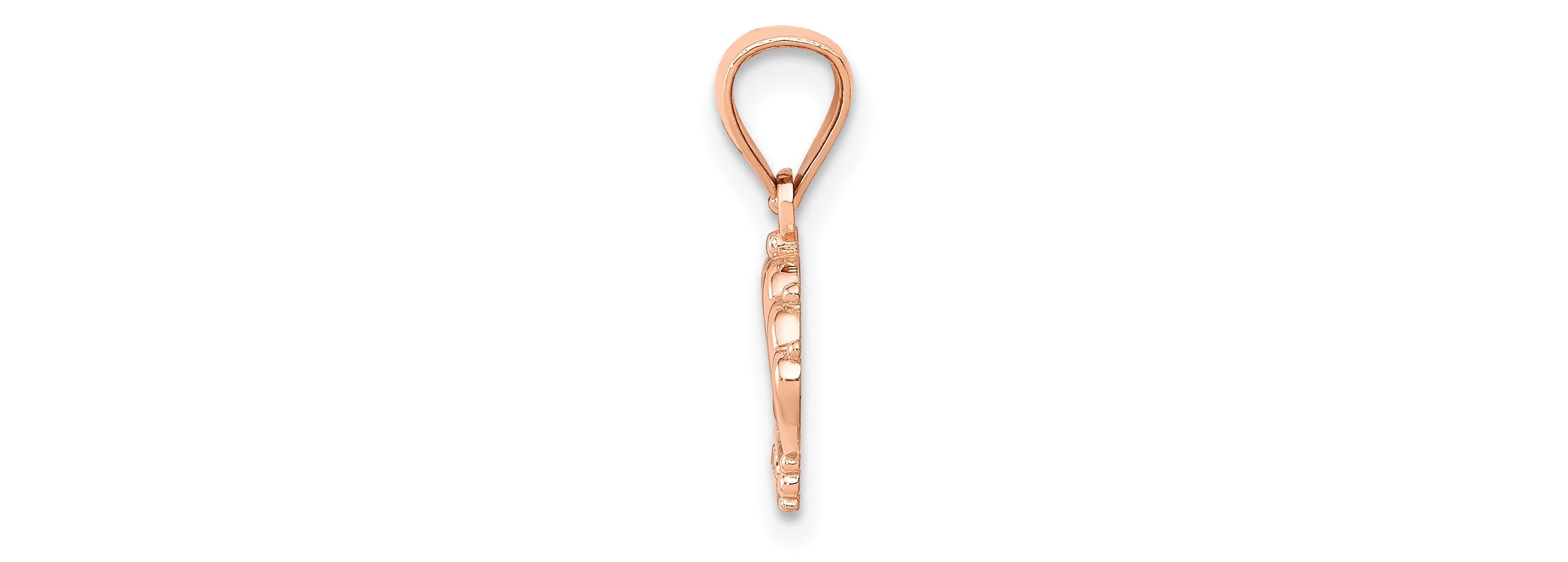 14K Rose Gold Crown Pendant