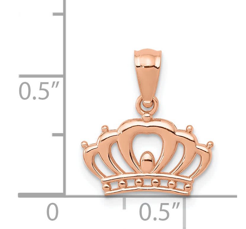 14K Rose Gold Crown Pendant