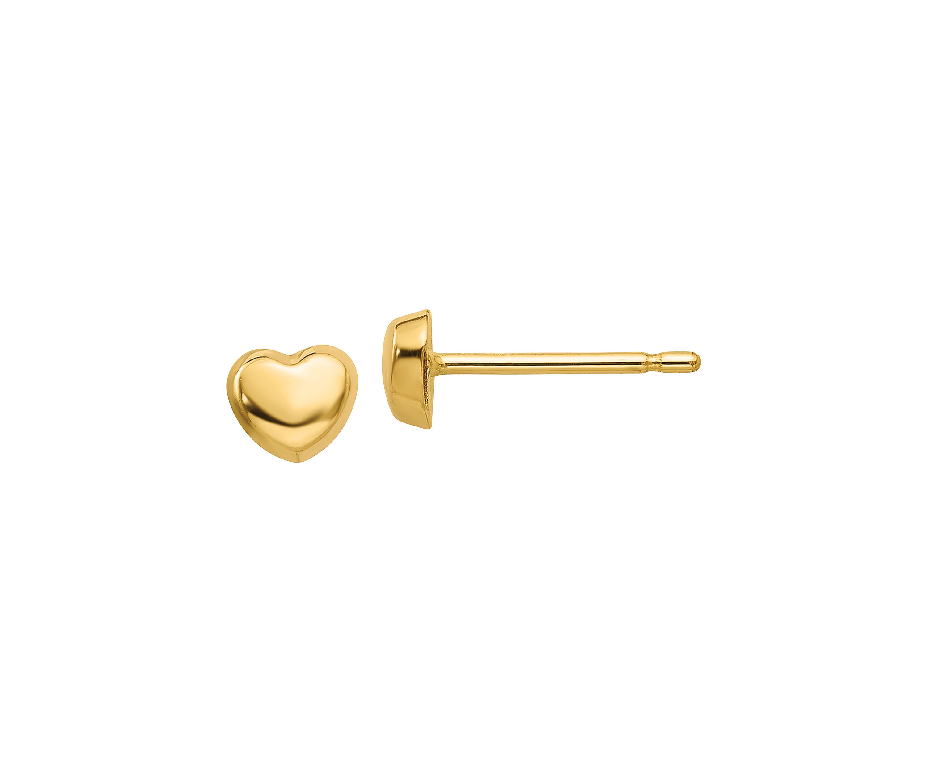 14K Yellow Gold Polished Heart Post Earrings