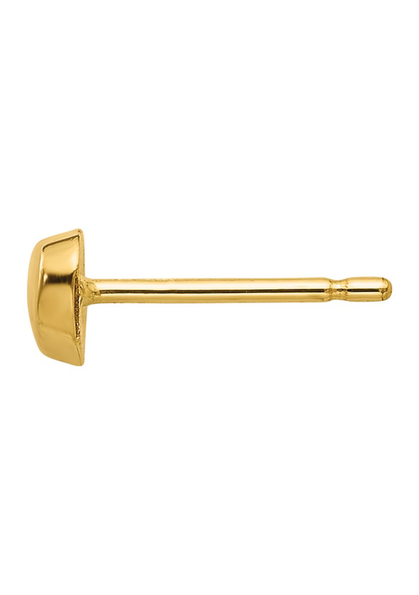 14K Yellow Gold Polished Heart Post Earrings