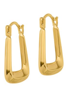 14K Yellow Gold Polished Hollow Fancy Hoops