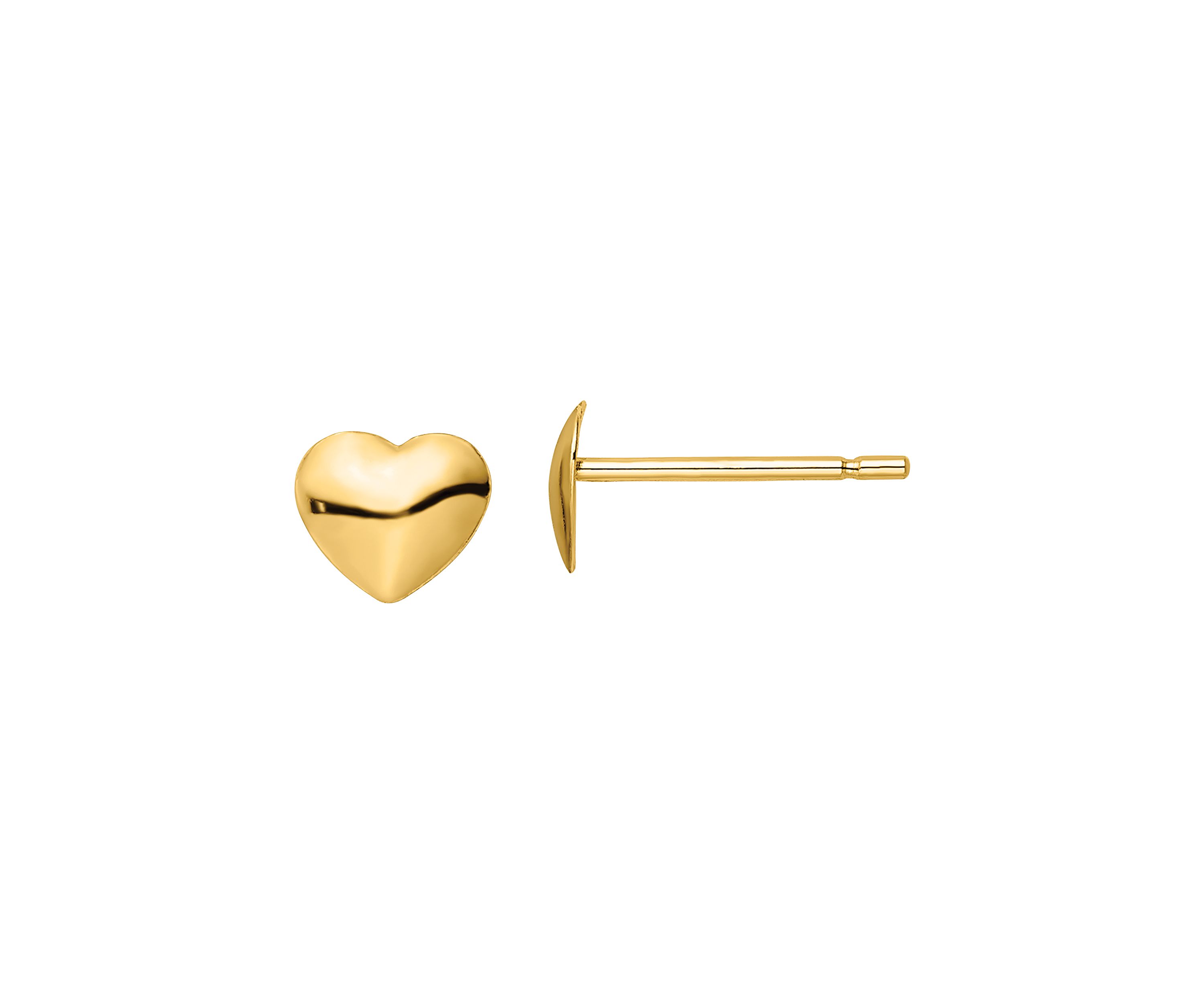 14K Yellow Gold Polished Heart Post Earrings