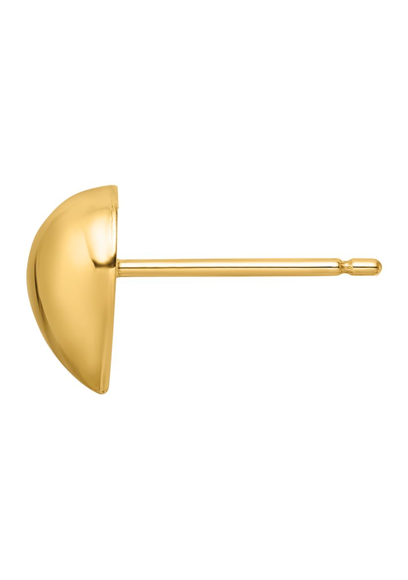 14K Yellow Gold Polished Puffed Heart Post Earrings