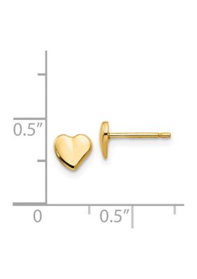 14K Yellow Gold Heart Earrings