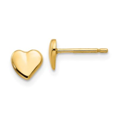 14K Yellow Gold Heart Earrings