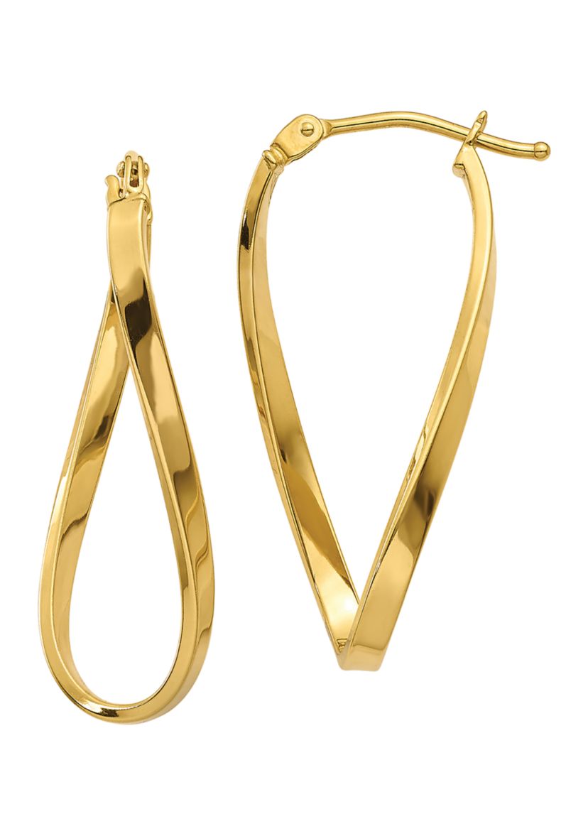 14K Yellow Gold Small Twisted Earrings