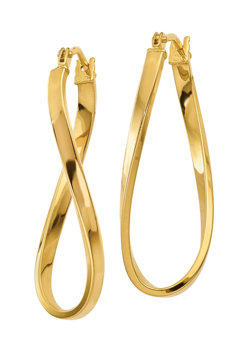 14K Yellow Gold Small Twisted Earrings