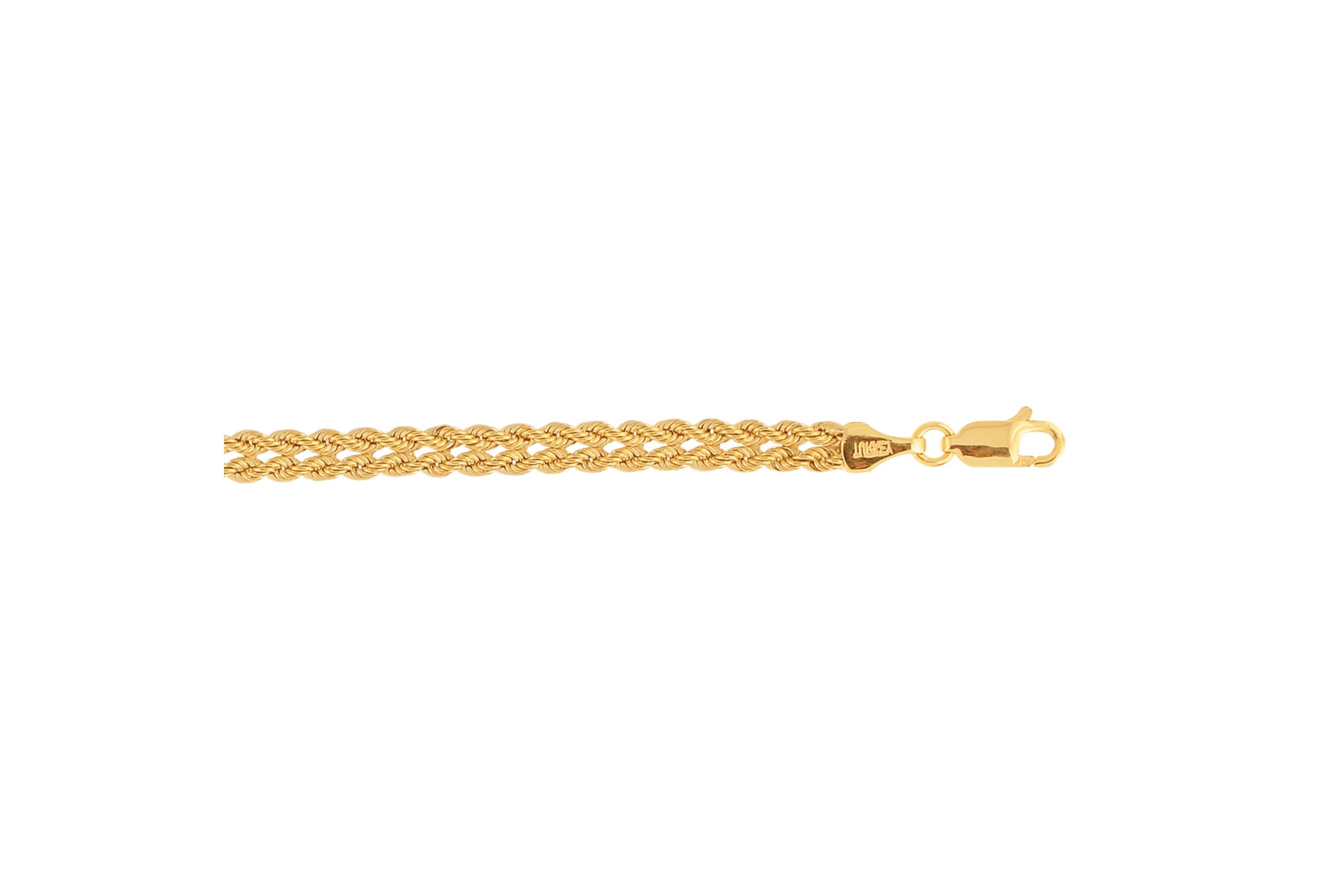 10K Yellow Gold  Double Row Rope Bracelet