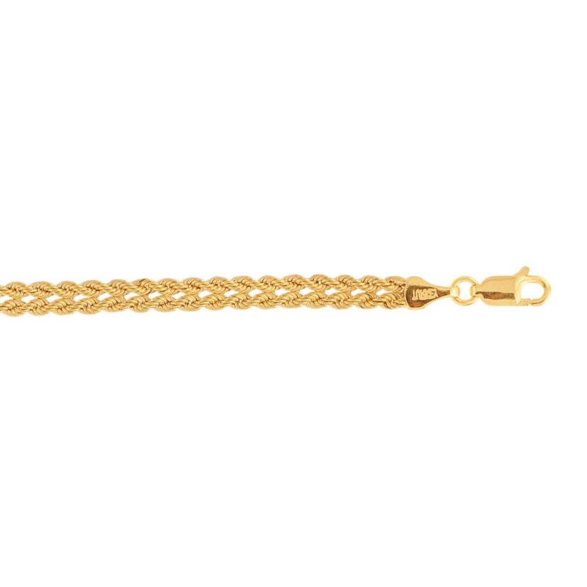 10K Yellow Gold  Double Row Rope Bracelet