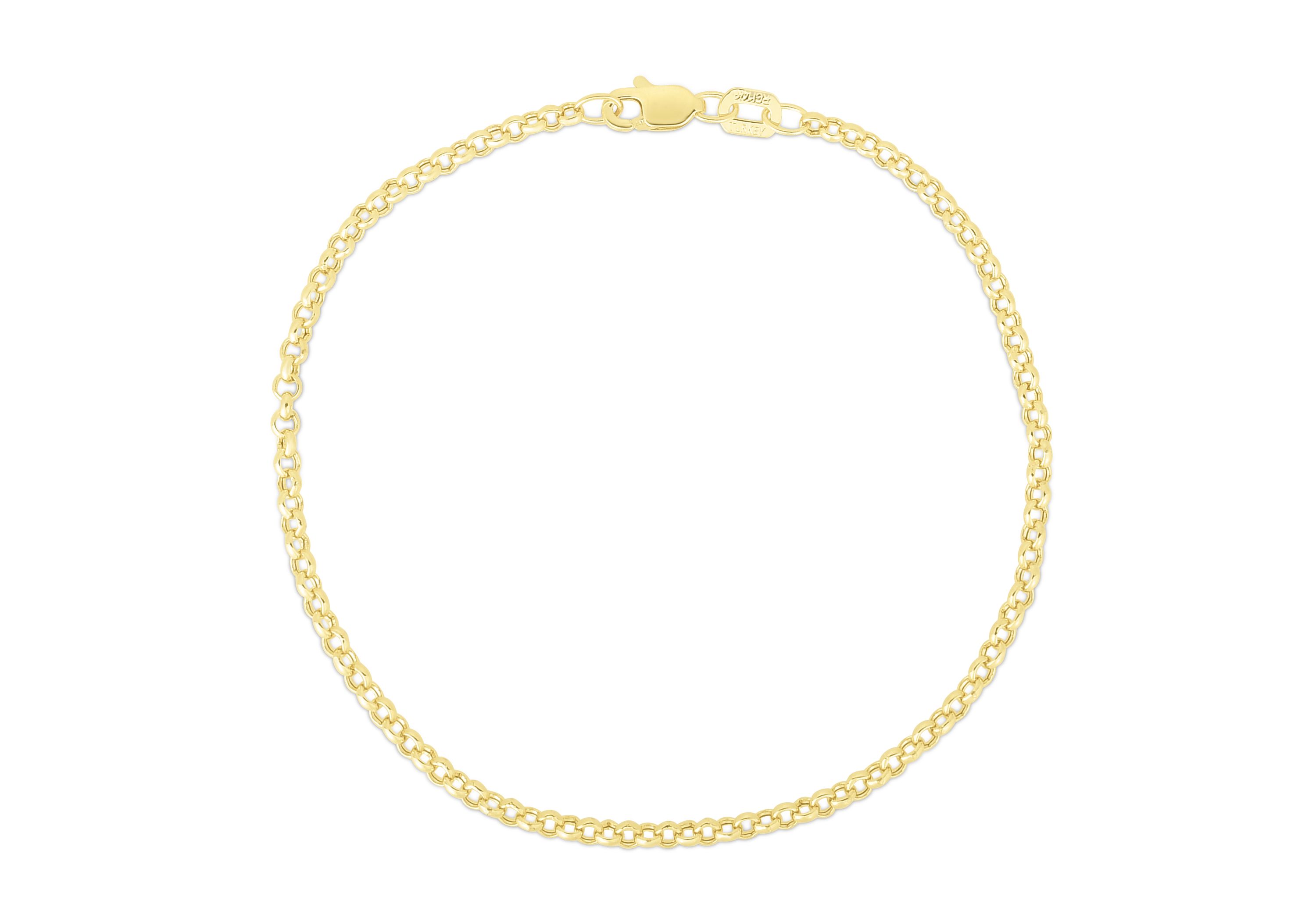 10K Yellow Gold Rolo Anklet