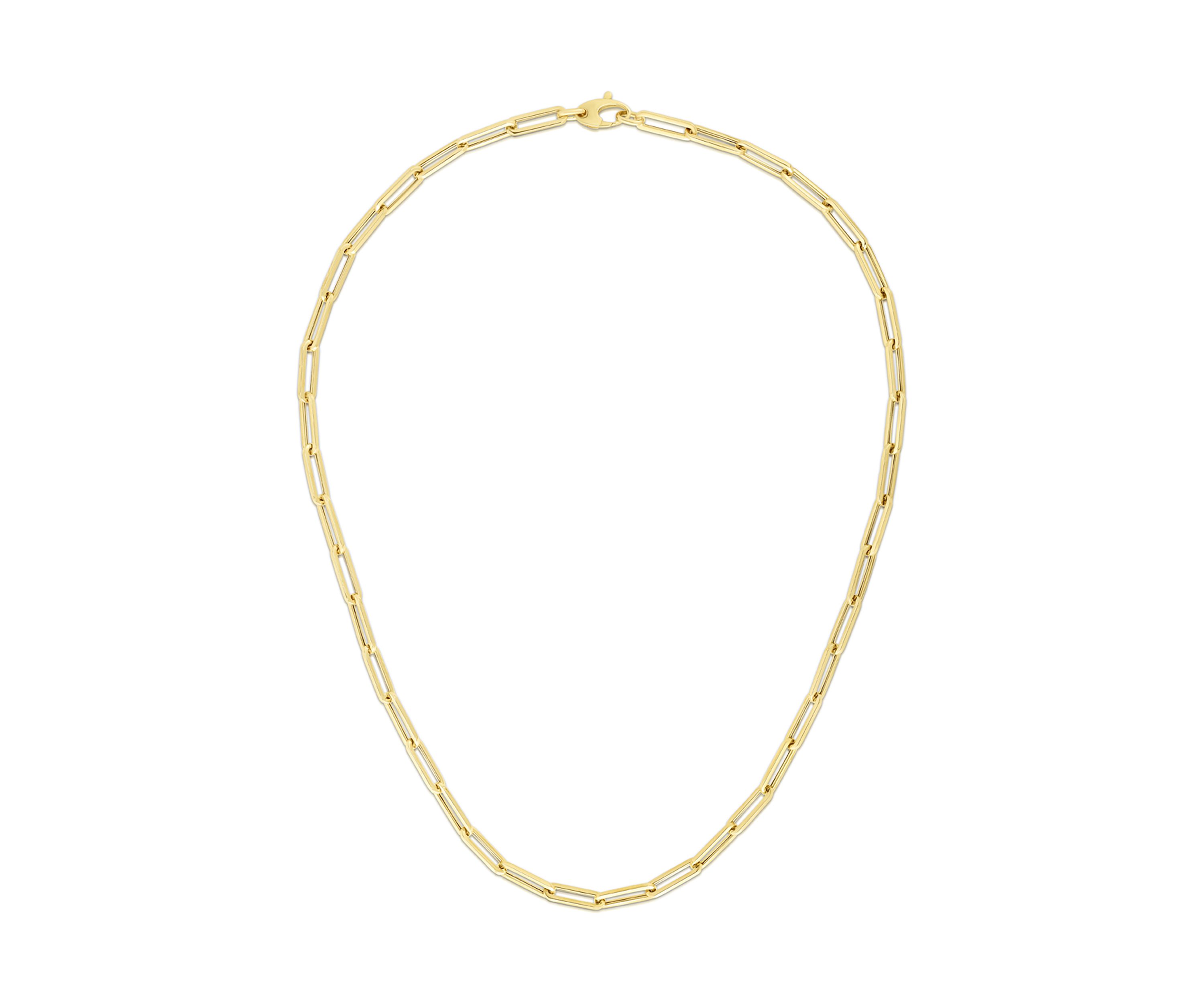 14KY Paperclip lite chain with lobster clasp
