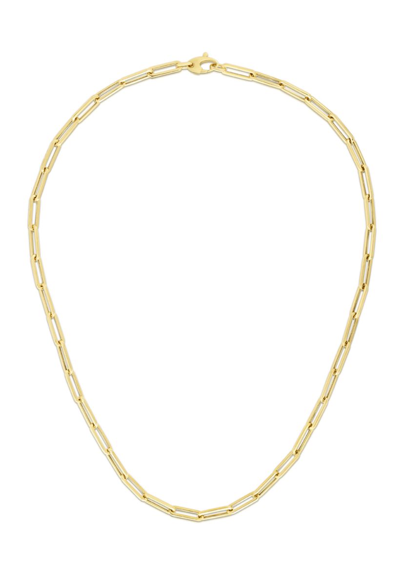14KY Paperclip lite chain with lobster clasp