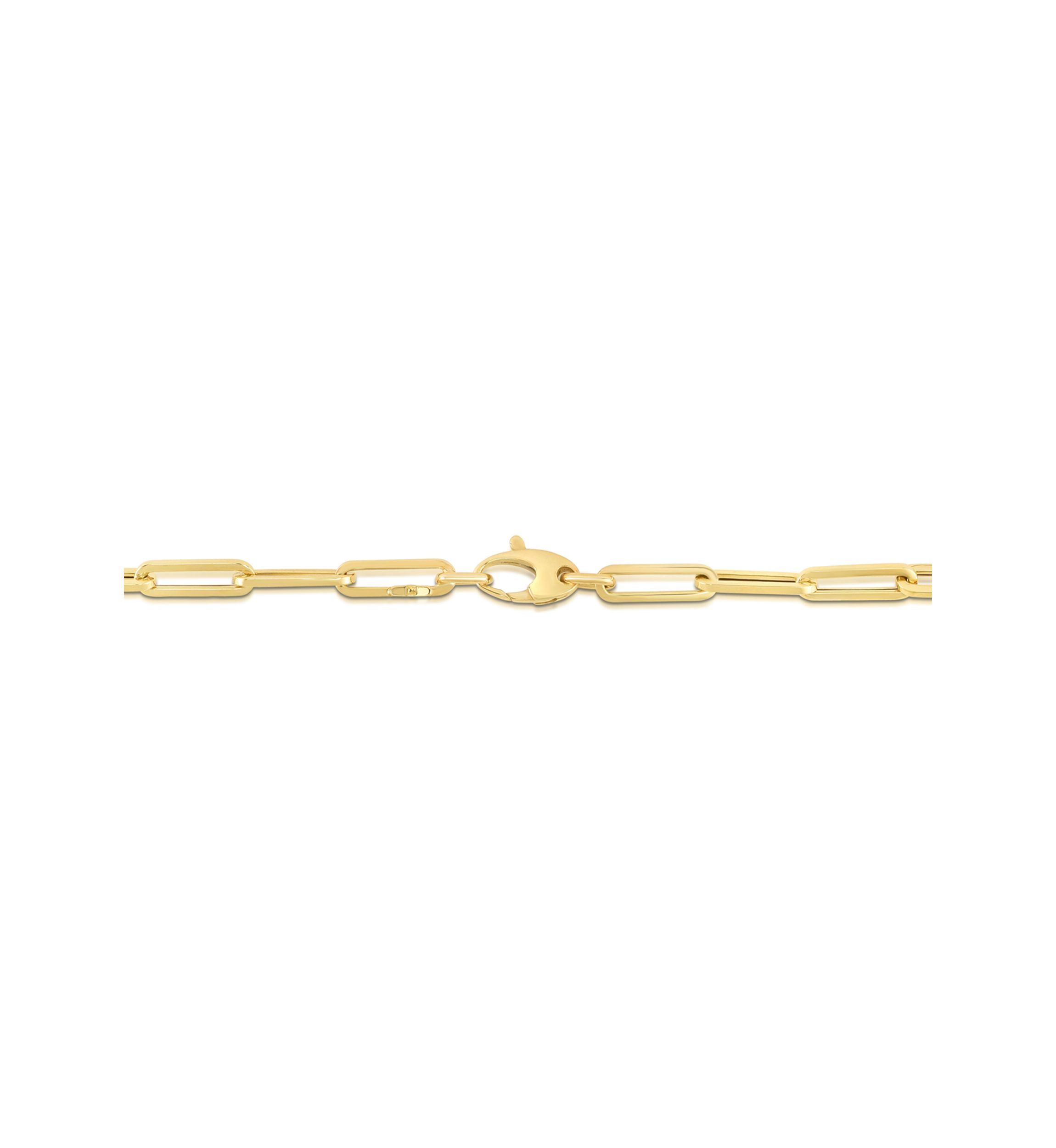 14KY Paperclip lite chain with lobster clasp