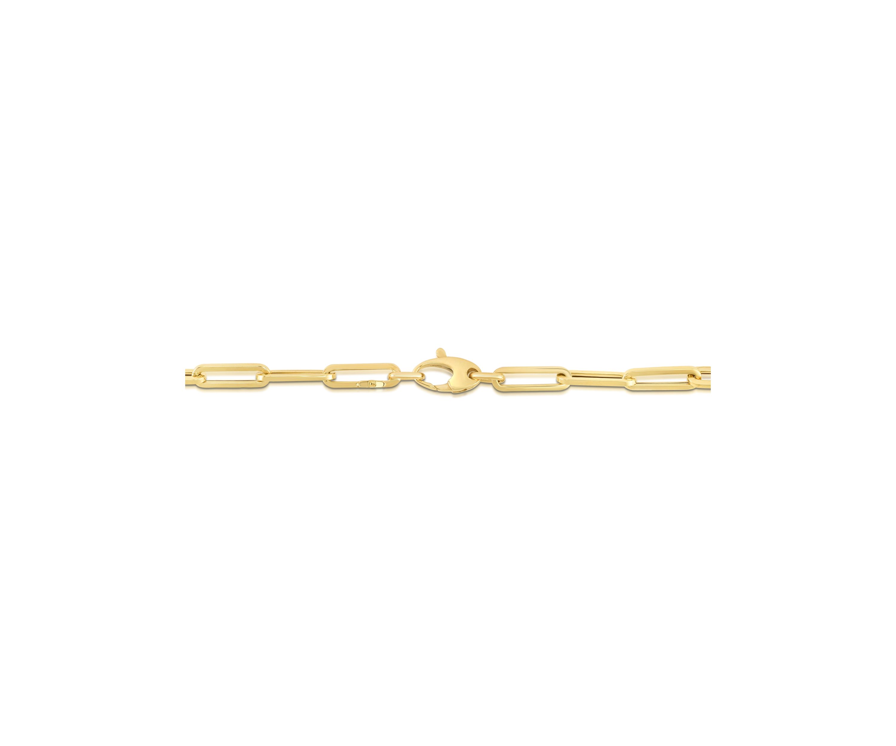 14KY Paperclip lite chain with lobster clasp