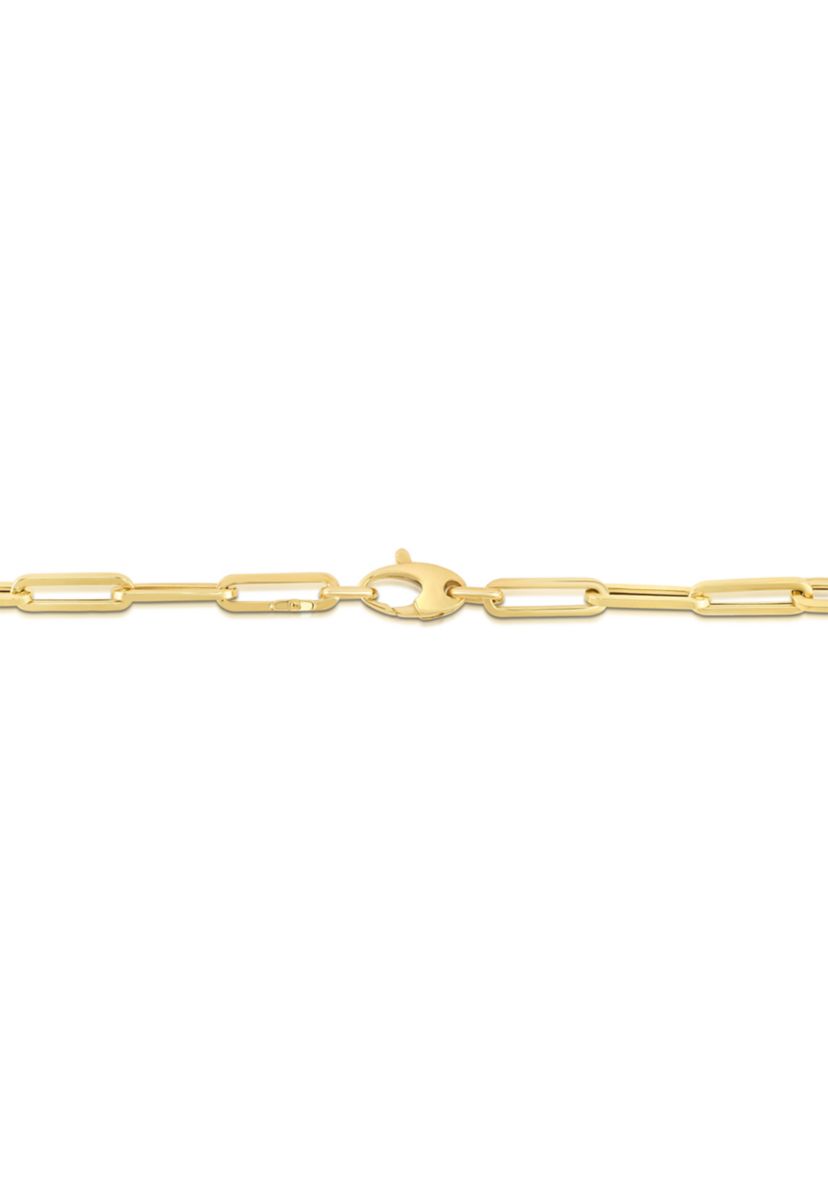 14KY Paperclip lite chain with lobster clasp