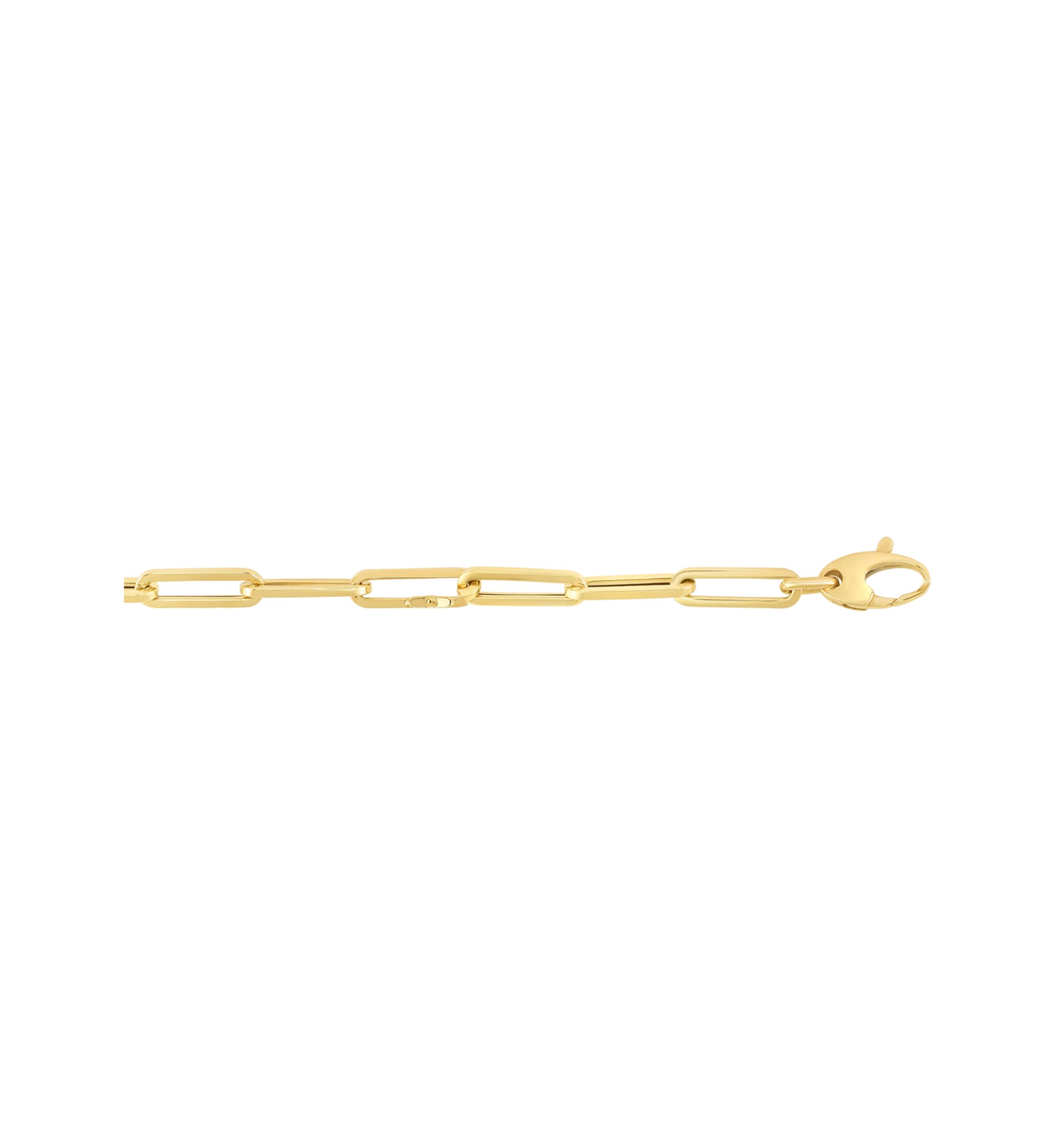 14KY Paperclip lite chain with lobster clasp