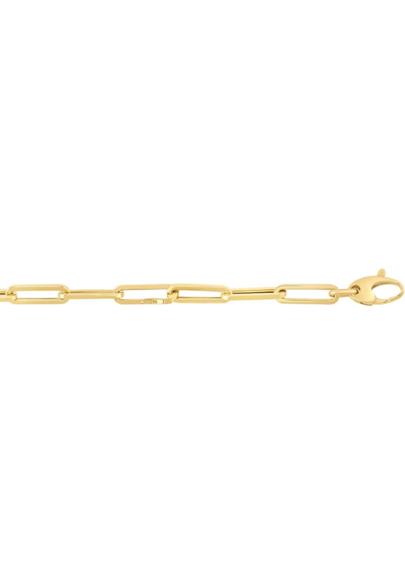 14KY Paperclip lite chain with lobster clasp