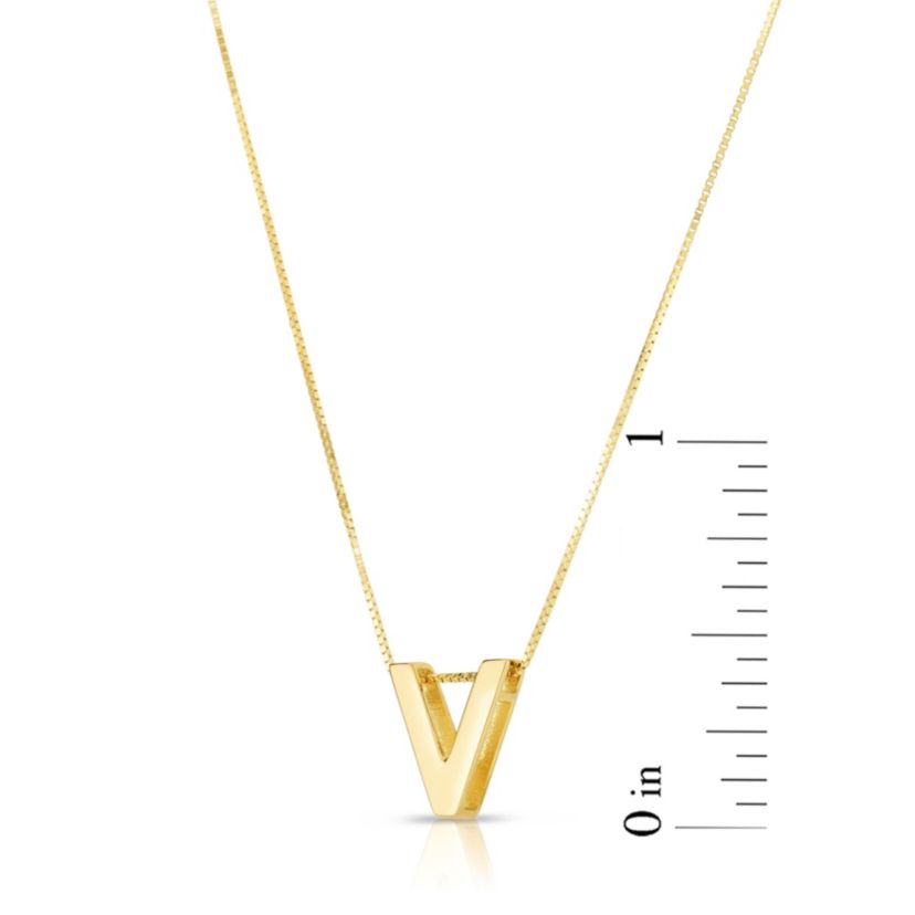 14 Karat Yellow Gold Block Initial-Q Necklace