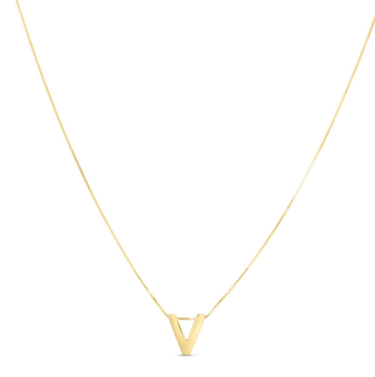 14 Karat Yellow Gold Block Initial-Q Necklace