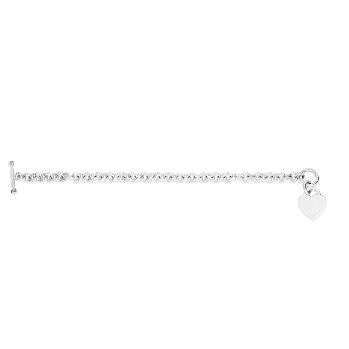 Sterling Silver Heart Toggle Bracelet