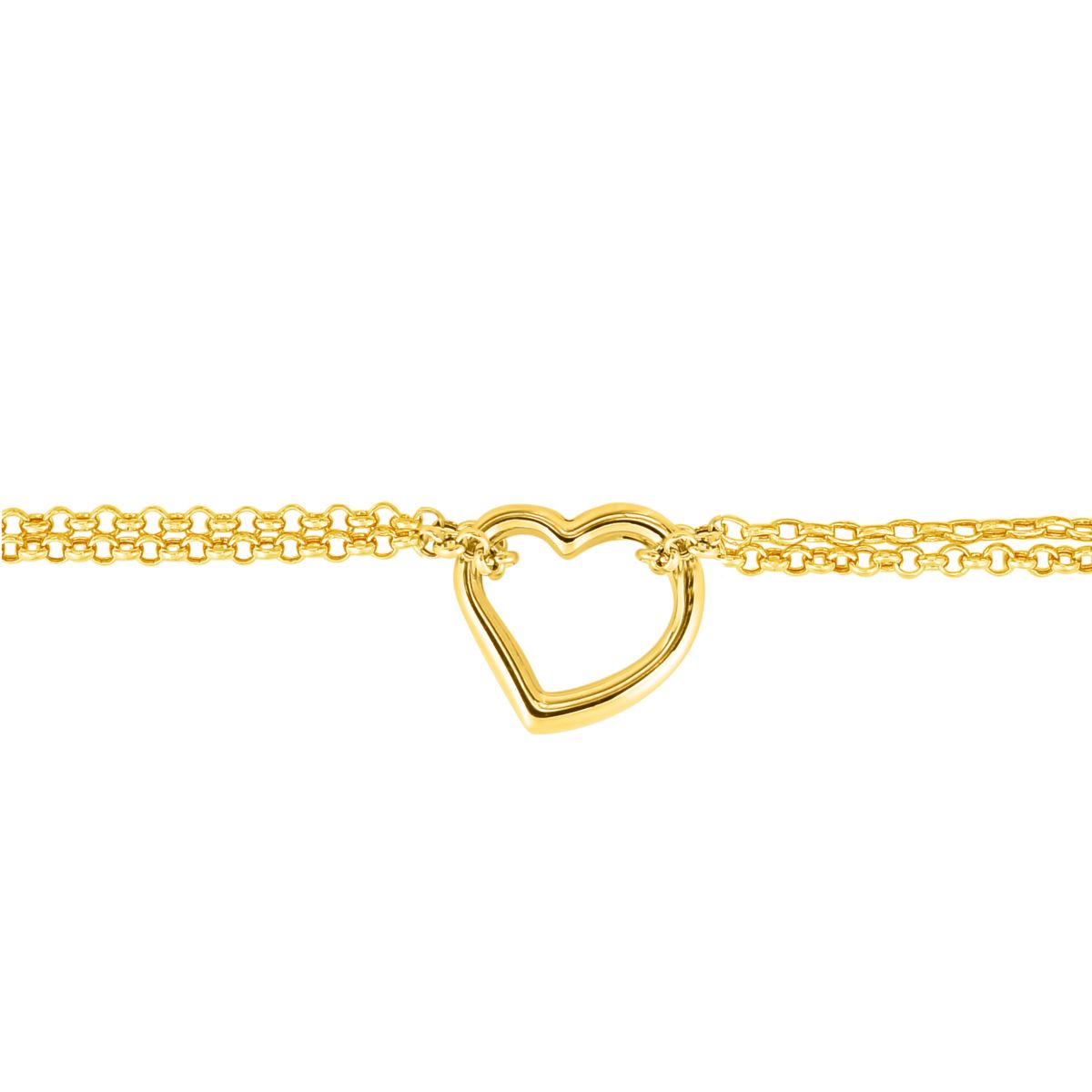 10K Yellow Gold Heart Anklet
