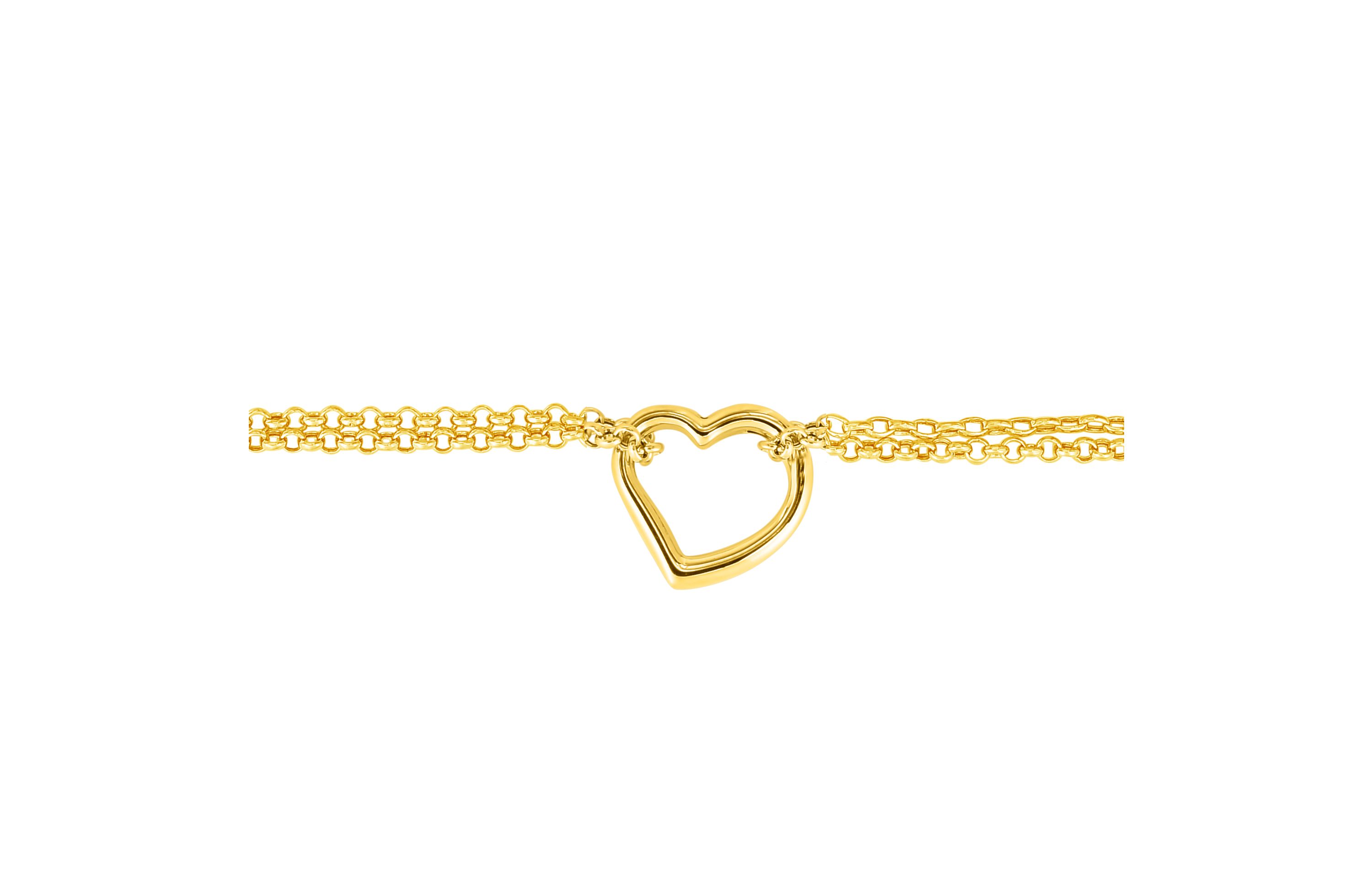 10K Yellow Gold Heart Anklet