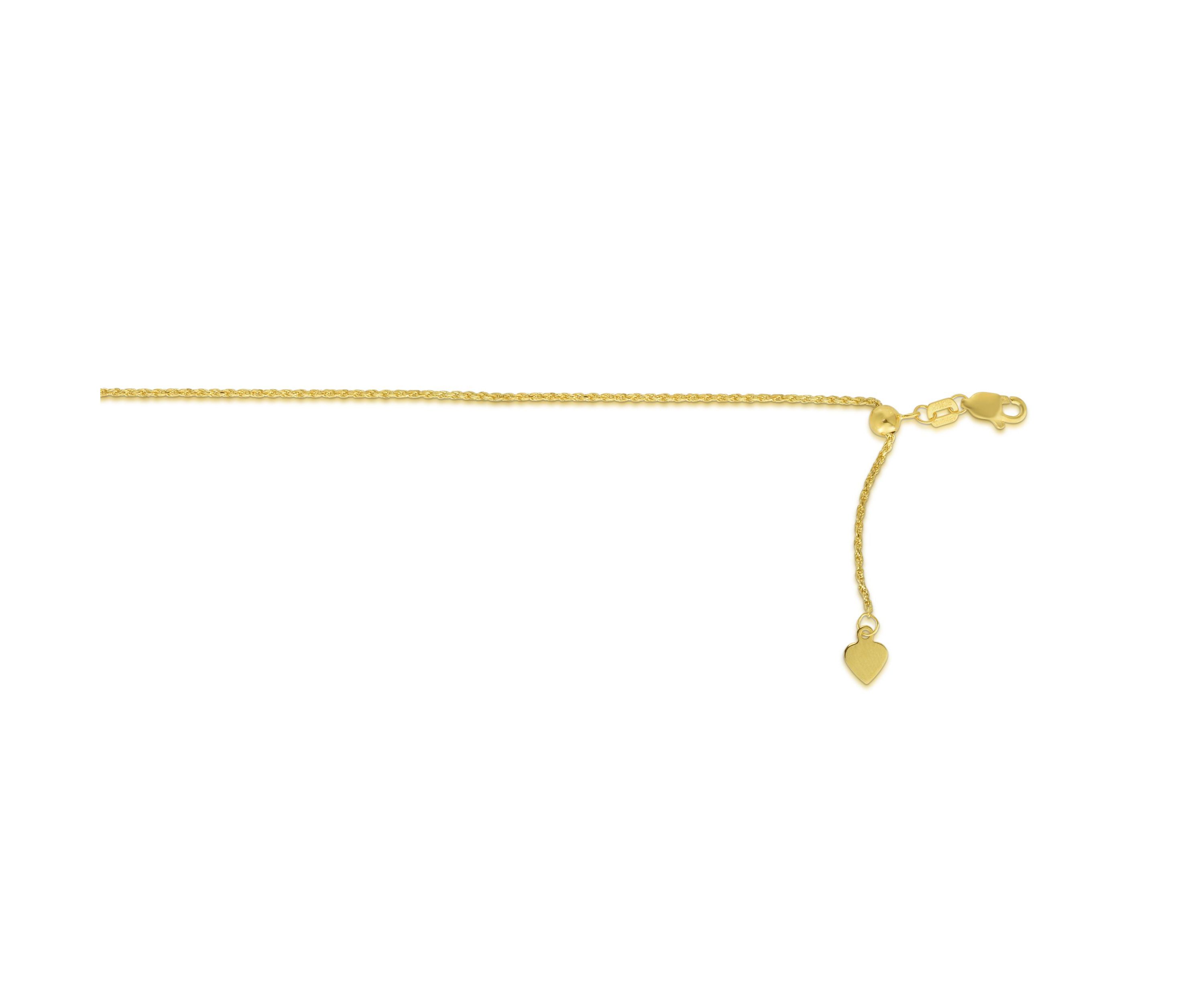 10K Yellow Gold Adjustable Rope Chain