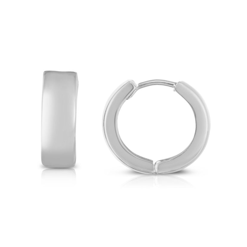 10K White Gold  Huggie Earring