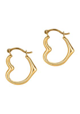 10Ky Heart Hoop Earring