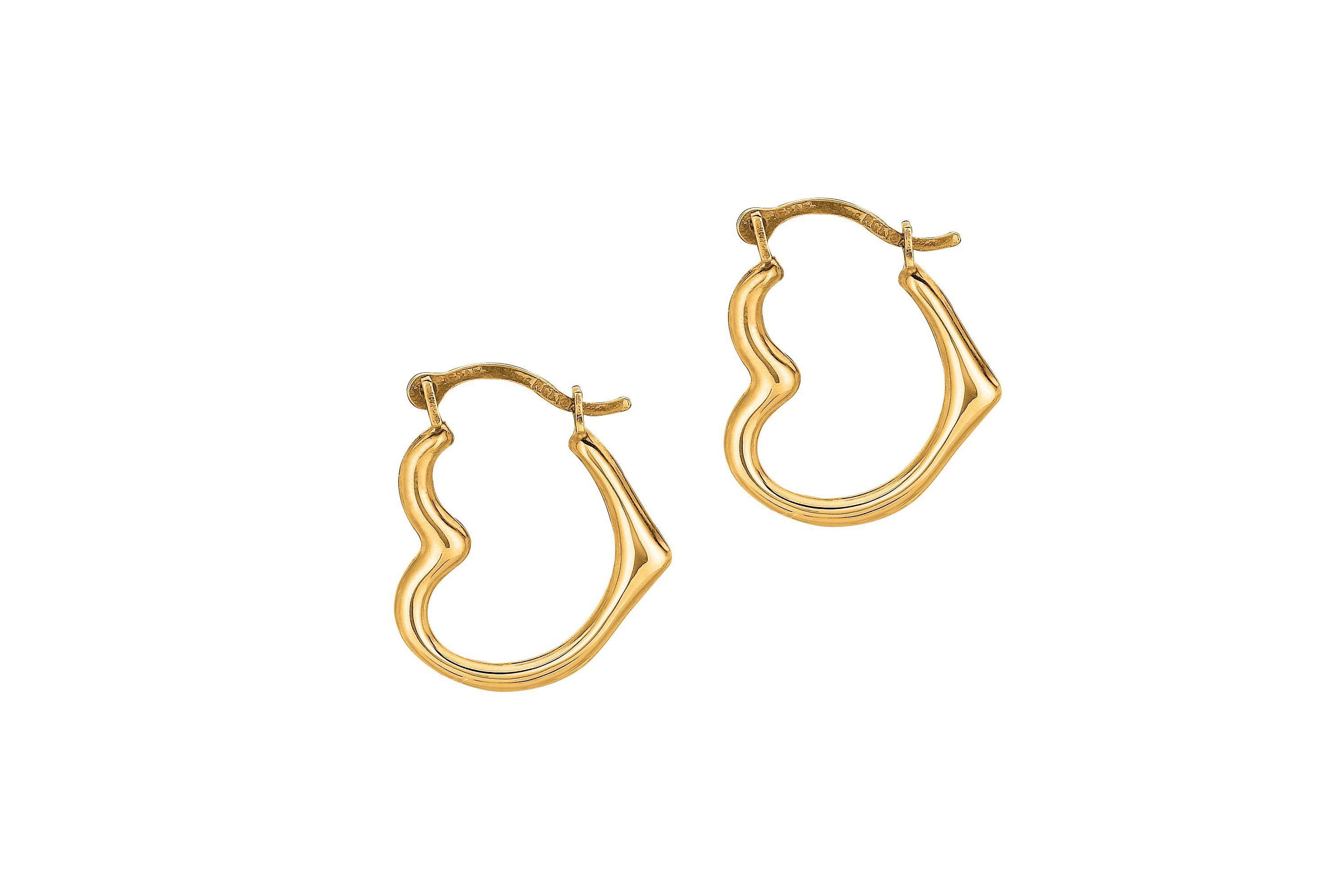 10Ky Heart Hoop Earring