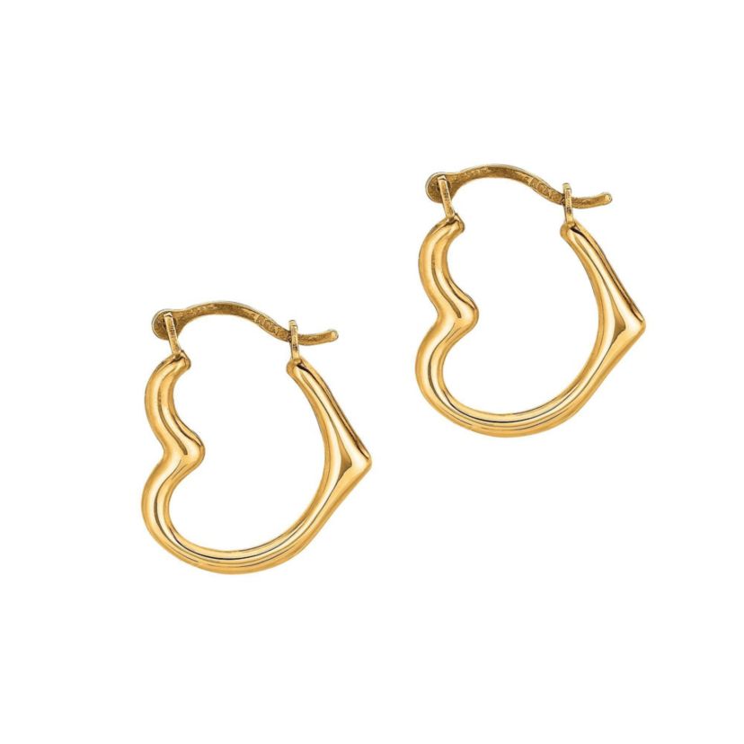 10Ky Heart Hoop Earring