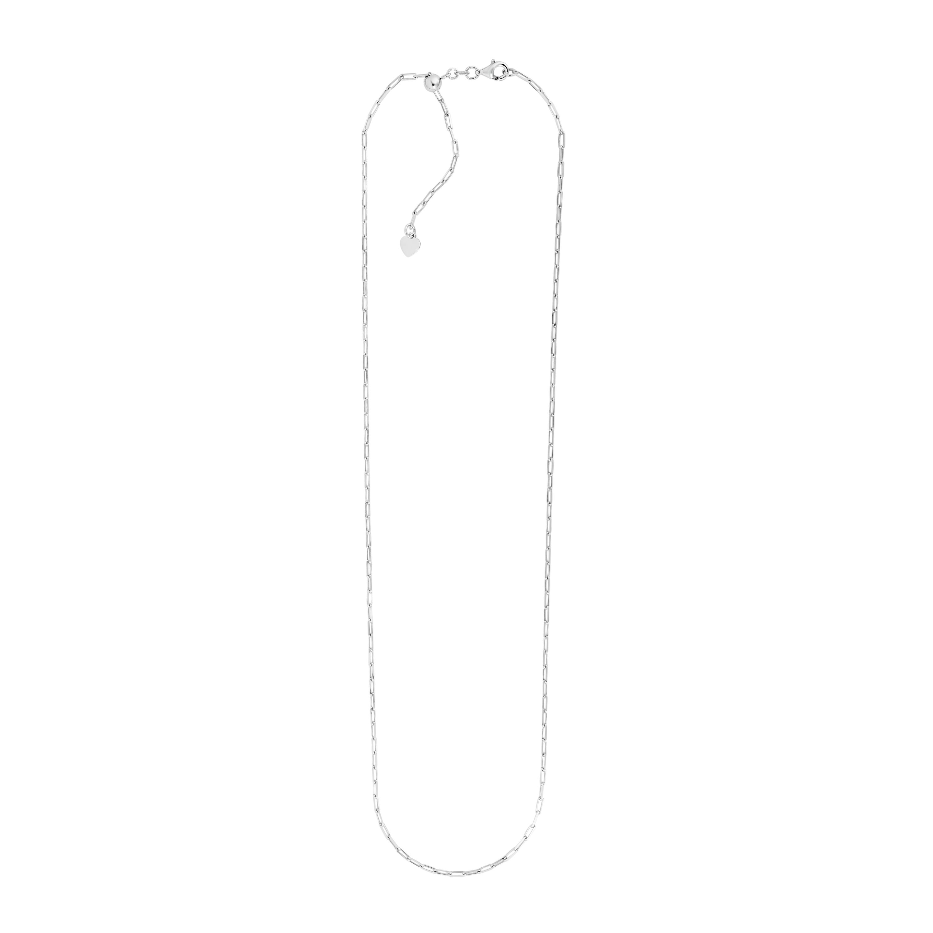 Sterling Silver Adjustable Paperclip Chain