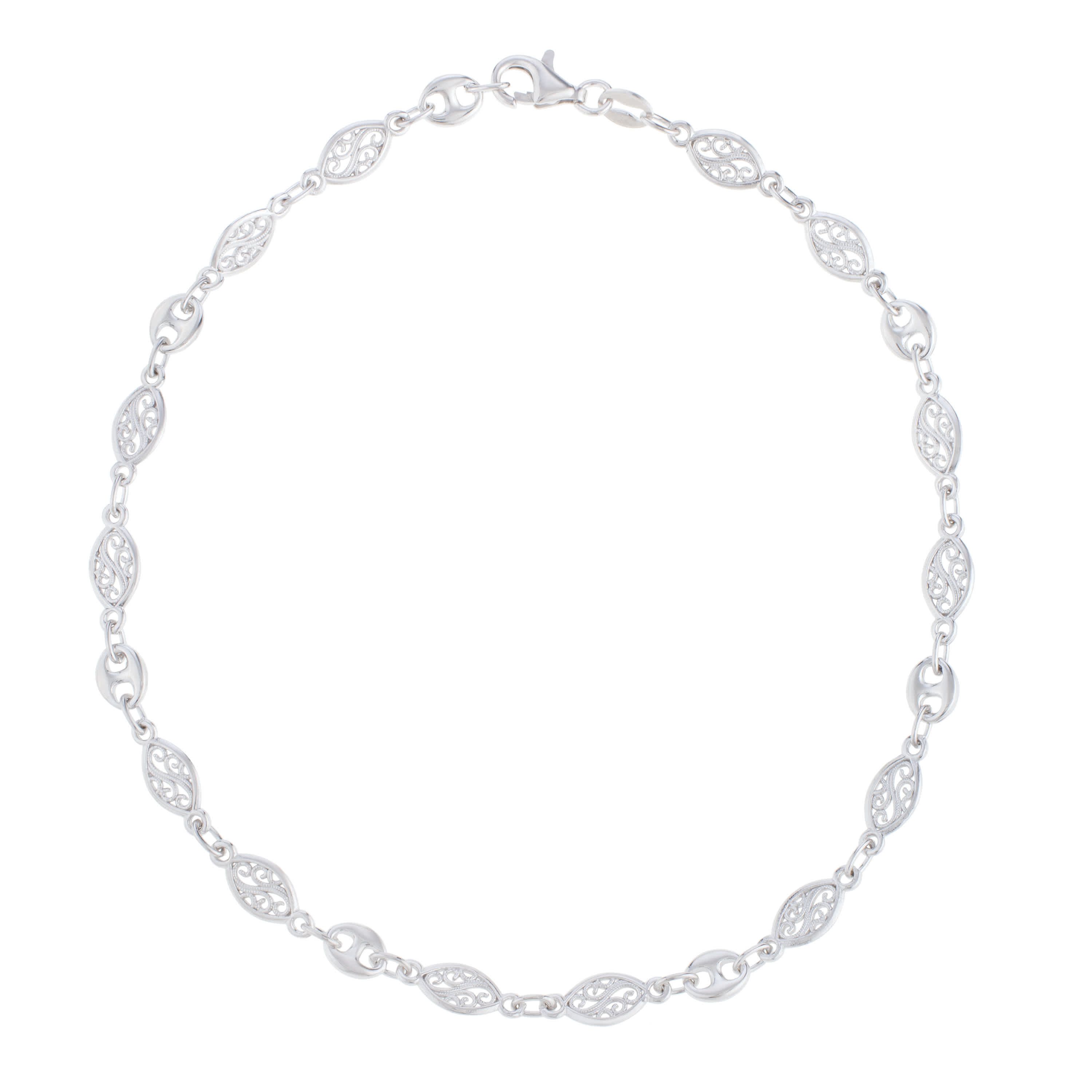 Sterling Silver Filagree Anklet