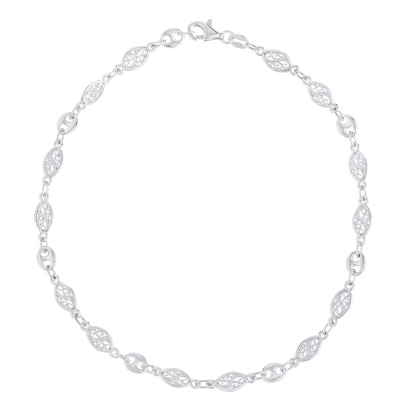 Sterling Silver Filagree Anklet