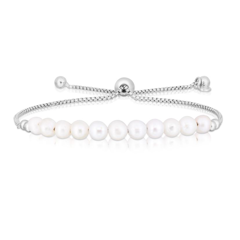 S/S Fresh Water Pearl Bolo Bracelet