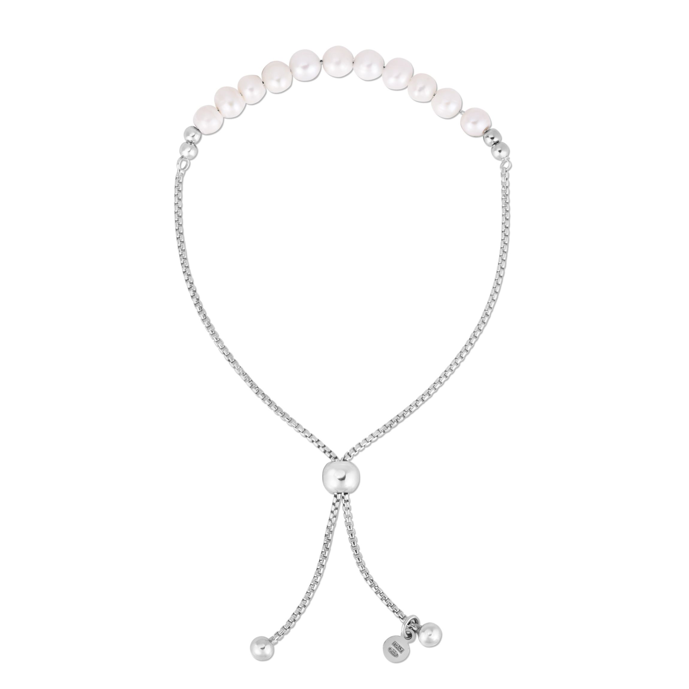 S/S Fresh Water Pearl Bolo Bracelet