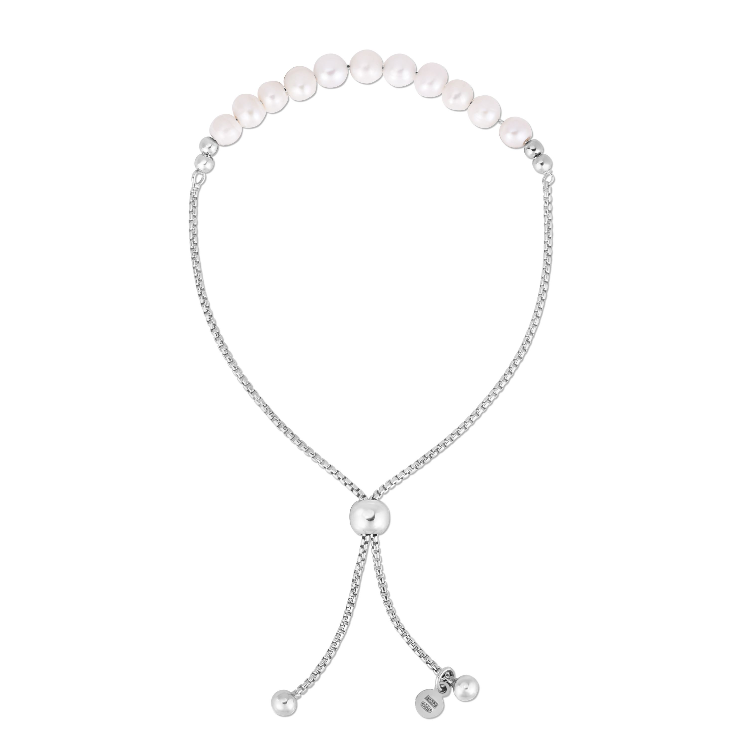 S/S Fresh Water Pearl Bolo Bracelet