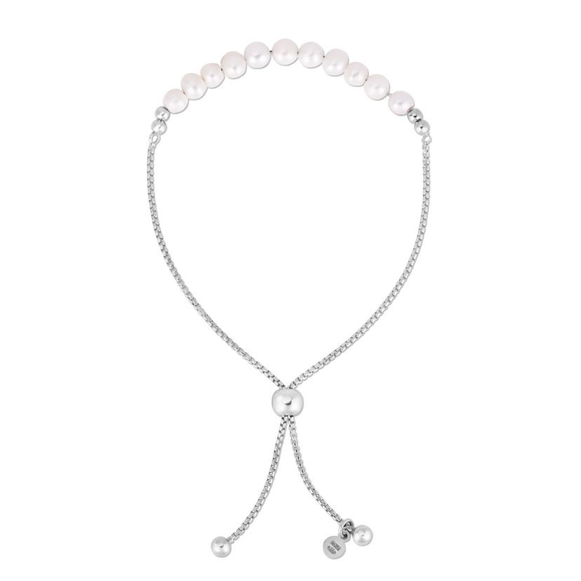 S/S Fresh Water Pearl Bolo Bracelet
