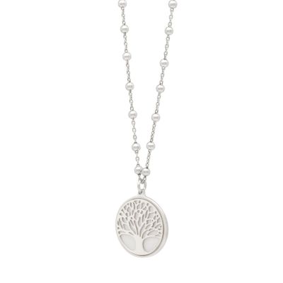 Belk & Co Sterling Silver Tree of Life Pendant on Beaded Chain, 18 in