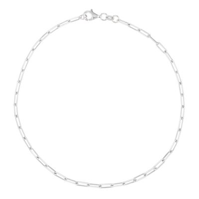 Belk & Co Sterling Silver Paperclip Anklet, 10 in