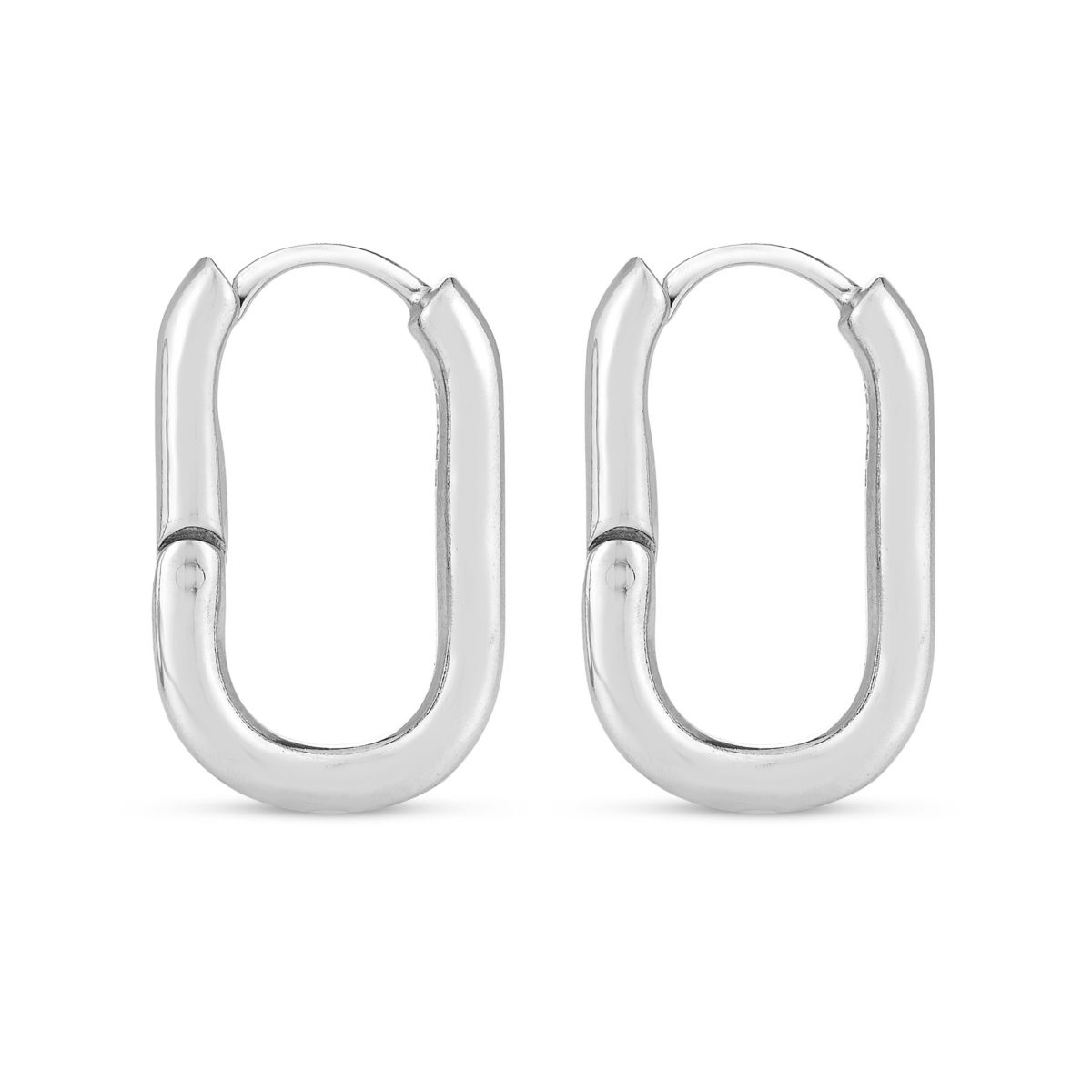 Sterling Silver Oval Huggie Earring