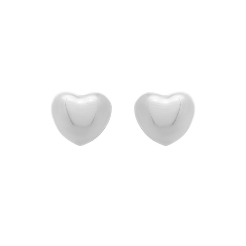 S/S PUFF HEART POST EARRING