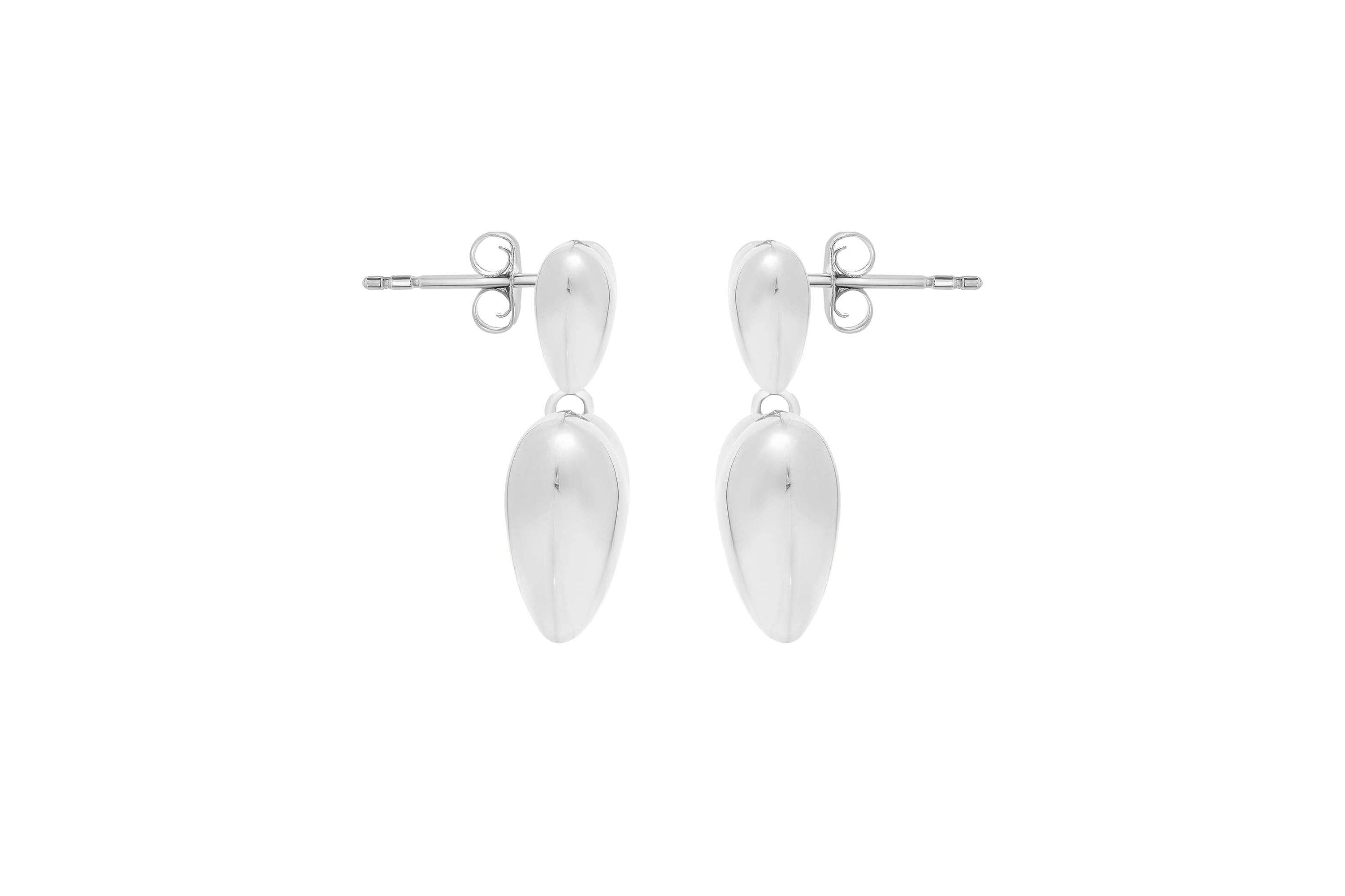 S/S DOUBLE HEART DROP EARRING