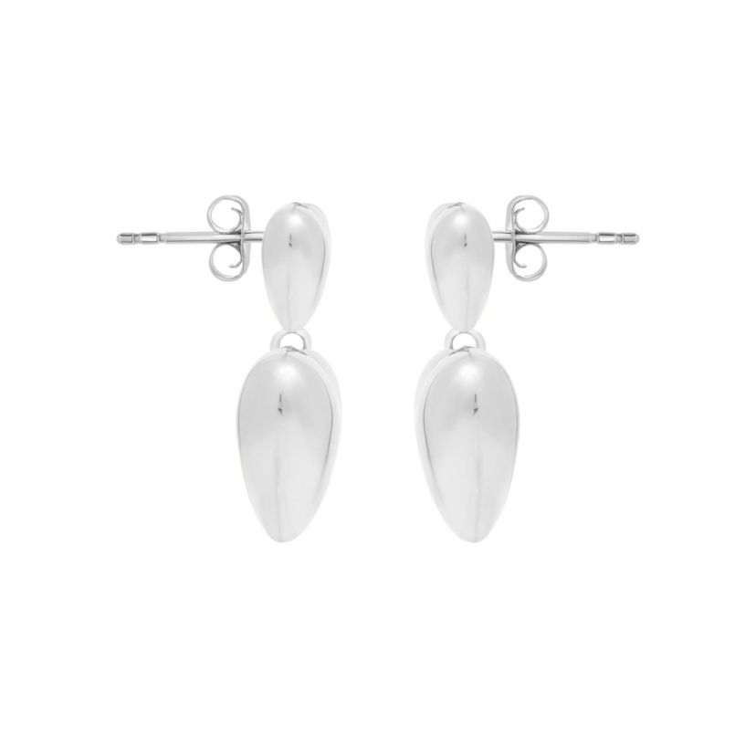 S/S DOUBLE HEART DROP EARRING