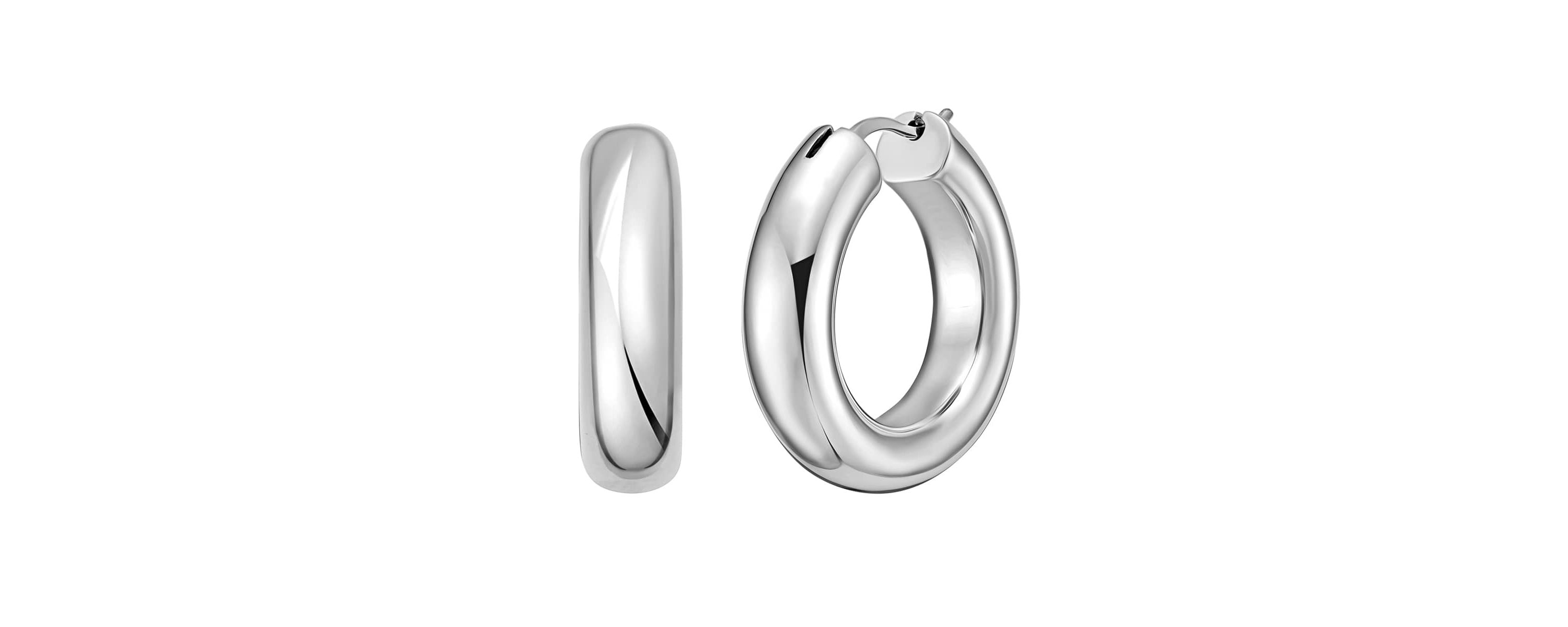 SS ROUND HOOP EARRING WITH HINGED CLASP