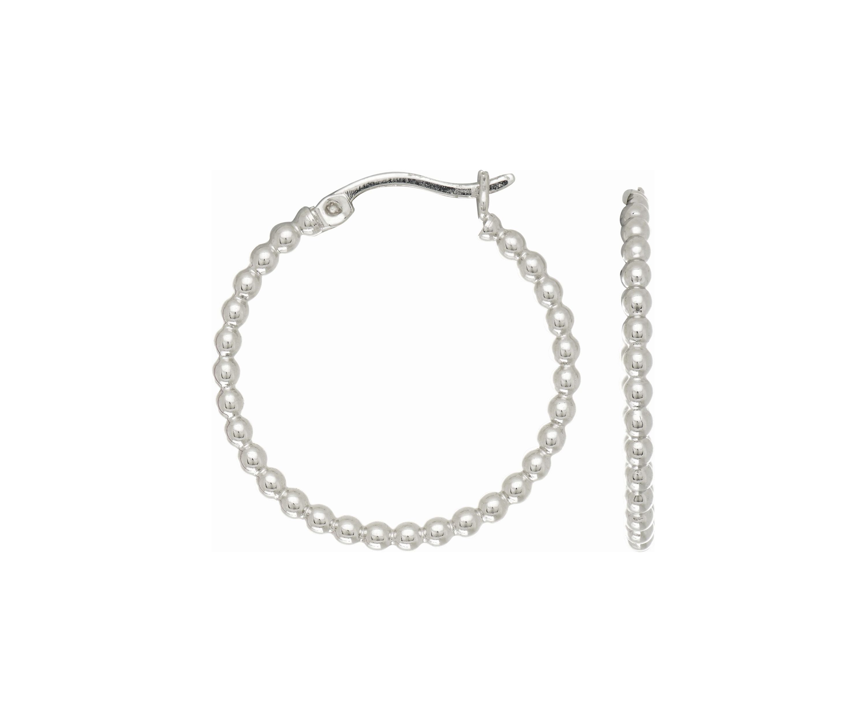 S/S Beaded Hoop Earring