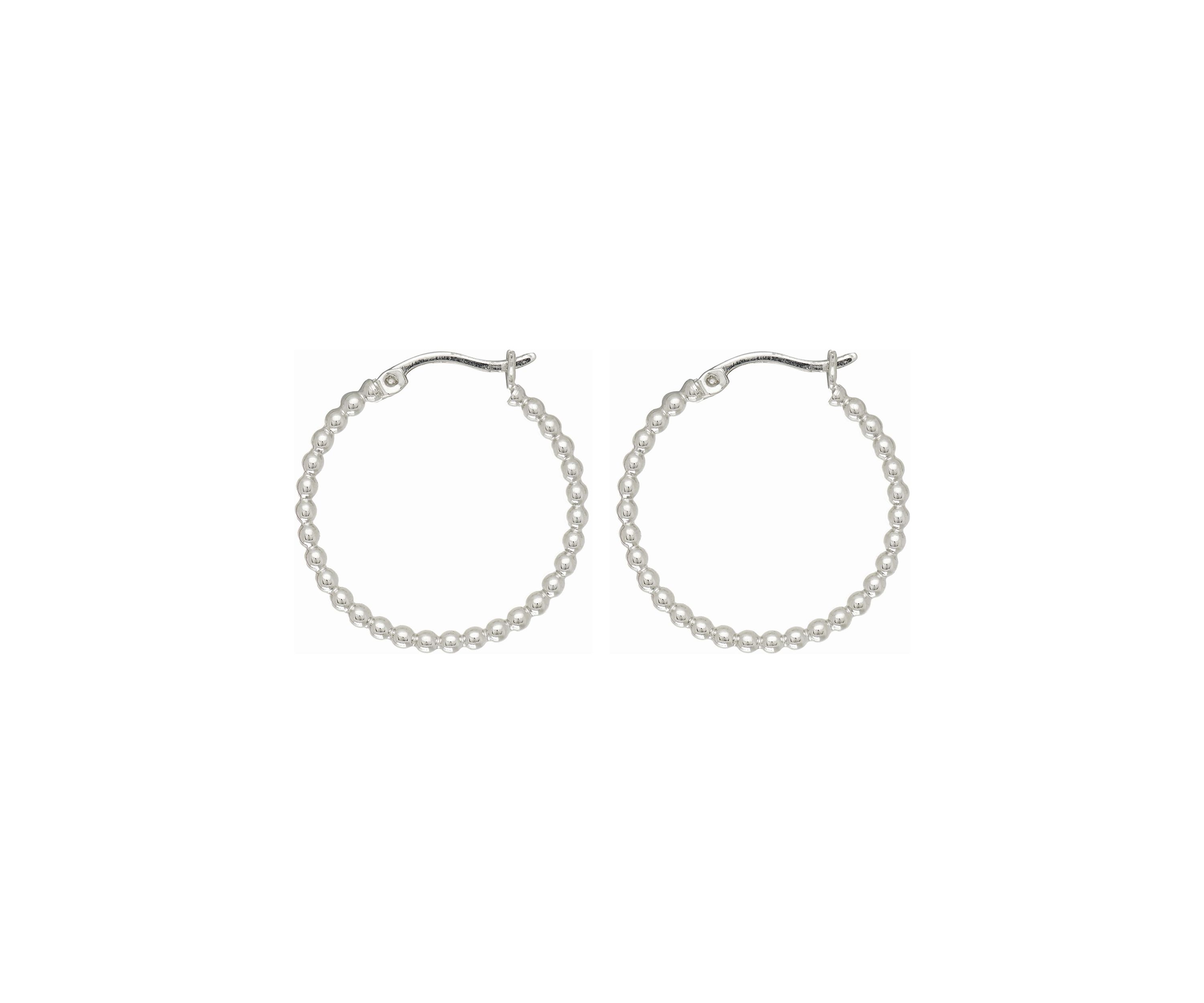 S/S Beaded Hoop Earring